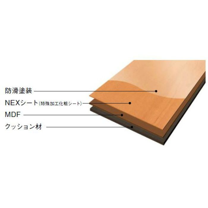 ハートマークショップ】ネクシオ ウォークフィット 直貼りフロア 9mm厚 ペール色（メープル柄）NWJ-PA ノダ 合板下地・コンクリートスラブ下地 直貼り ・通販サイト